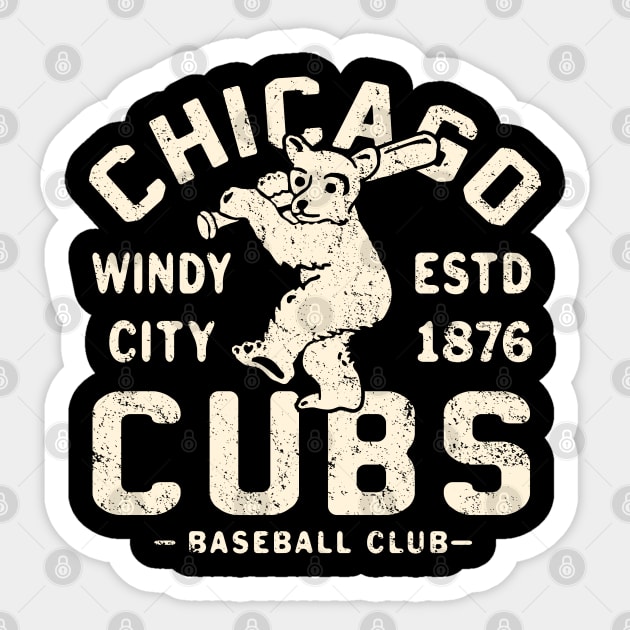 Chicago Cubs Retro 1 by Buck Tee Sticker by Buck Tee
